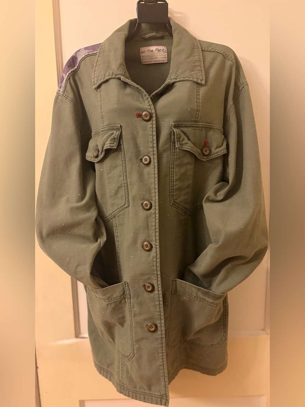 We The Free Olive Green Spruce military American flag 🇺🇸 Jacket - Picture 3 of 16